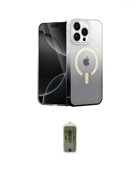 ieg™ iPhone 14 Pro Kılıf Eksen Minimal Özel Seri - Siyah Joko Magic 5D Hayalet Cam