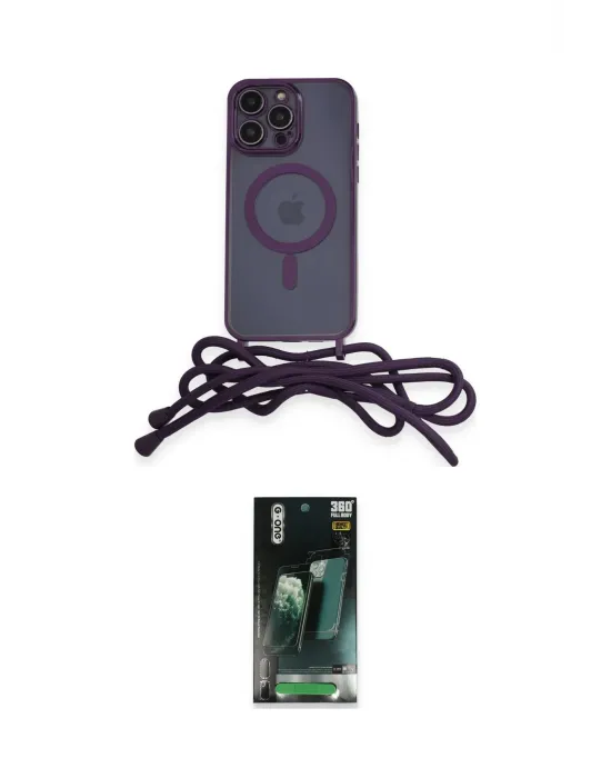 ieg™ iPhone 14 Pro Kılıf Eksen Özel Seri - Siyah 360 Mat Full Body Arka Koruyucu