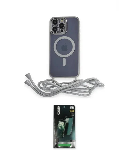ieg™ iPhone 14 Pro Kılıf Eksen Özel Seri - Siyah 360 Mat Full Body Arka Koruyucu