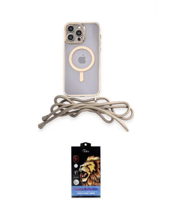 ieg™ iPhone 14 Pro Kılıf Eksen Özel Seri - Siyah Buffer Hayalet Cam Ekran Koruyucu