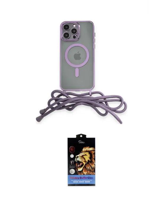 ieg™ iPhone 14 Pro Kılıf Eksen Özel Seri - Siyah Buffer Hayalet Cam Ekran Koruyucu
