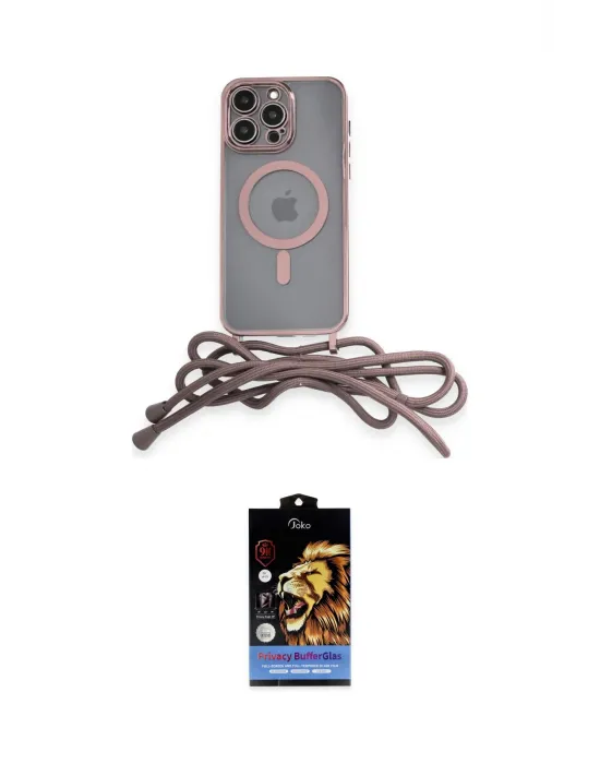 ieg™ iPhone 14 Pro Kılıf Eksen Özel Seri - Siyah Buffer Hayalet Cam Ekran Koruyucu