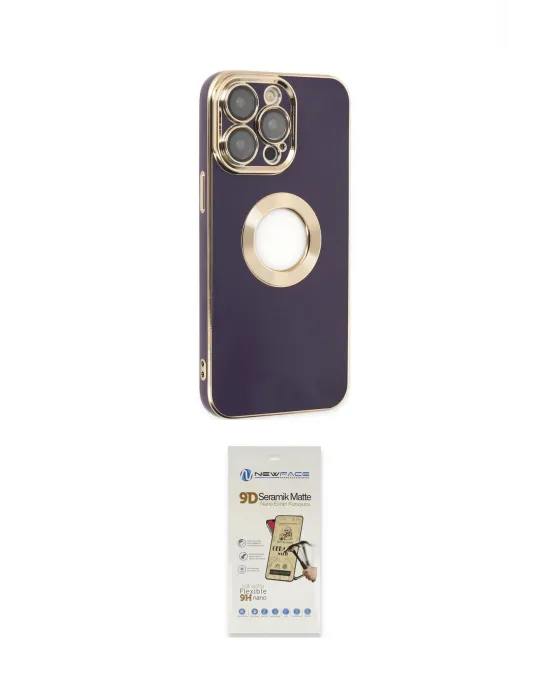 ieg™ iPhone 14 Pro Kılıf İz Form Serisi - Siyah Mat Seramik Nano Ekran Koruyucu
