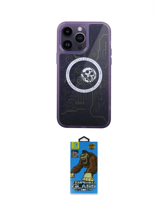 ieg™ iPhone 14 Pro Kılıf İz Form - Siyah 18D Cam Ekran Koruyucu