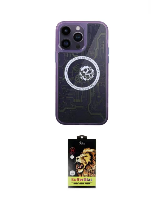 ieg™ iPhone 14 Pro Kılıf İz Form - Siyah Buffer Cam Ekran Koruyucu