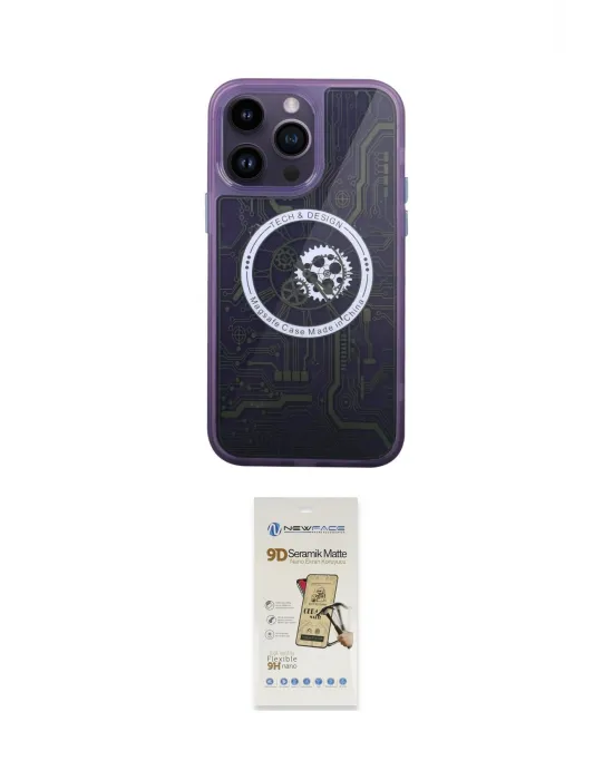 ieg™ iPhone 14 Pro Kılıf İz Form - Siyah Mat Seramik Nano Ekran Koruyucu