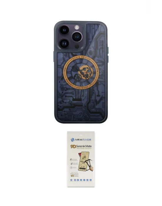 ieg™ iPhone 14 Pro Kılıf İz Form - Siyah Mat Seramik Nano Ekran Koruyucu