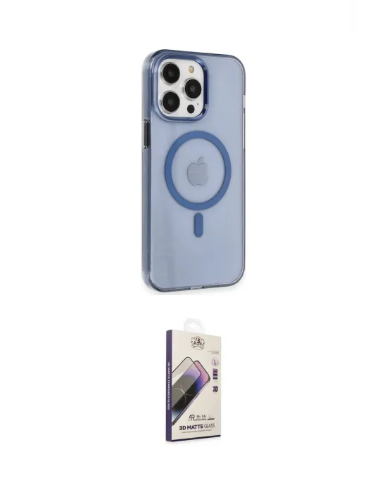 ieg™ iPhone 14 Pro Kılıf Kıvılcım Asil Özel Seri - Siyah Bilvis 3D Mat Cam Ekran Koruyucu