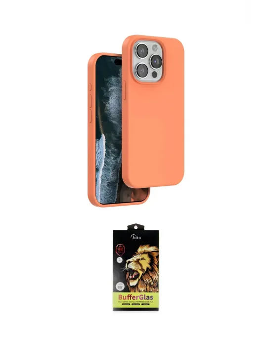 ieg™ iPhone 14 Pro Kılıf Kıvılcım Çizgi Serisi - Siyah Buffer Cam Ekran Koruyucu