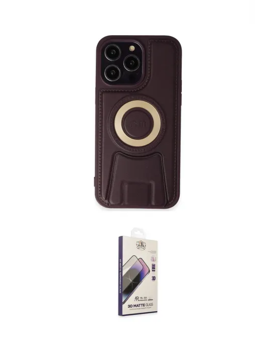 ieg™ iPhone 14 Pro Kılıf Kıvılcım Form Özel Seri - Siyah Bilvis 3D Mat Cam Ekran Koruyucu