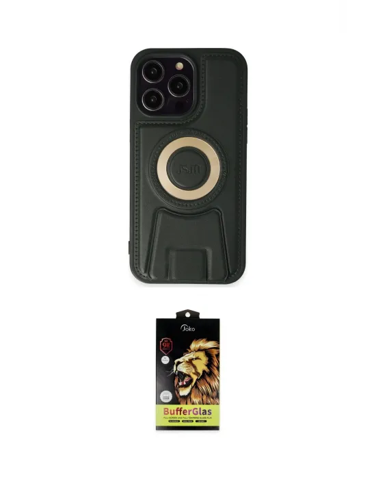 ieg™ iPhone 14 Pro Kılıf Kıvılcım Form Özel Seri - Siyah Buffer Cam Ekran Koruyucu