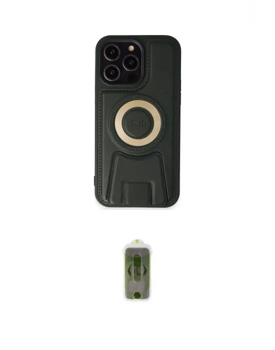 ieg™ iPhone 14 Pro Kılıf Kıvılcım Form Özel Seri - Siyah Joko Magic 5D Hayalet Cam
