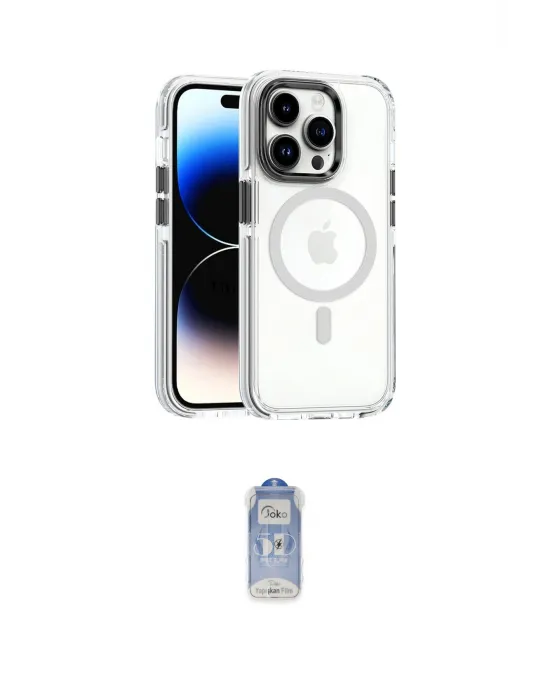 ieg™ iPhone 14 Pro Kılıf Kozmos Doku Koleksiyonu - Siyah Joko Magic 5D Cam
