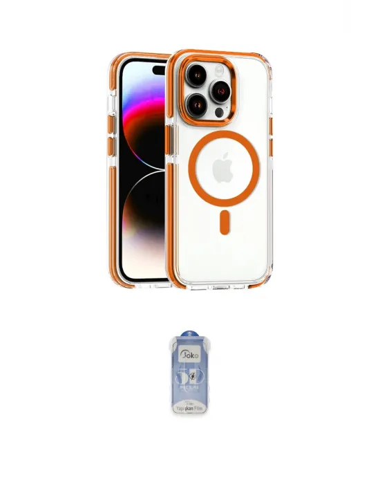 ieg™ iPhone 14 Pro Kılıf Kozmos Doku Koleksiyonu - Siyah Joko Magic 5D Cam