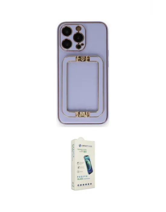 ieg™ iPhone 14 Pro Kılıf Kozmos Minimal Prime - Şeffaf Pasifik Cam Ekran Koruyucu