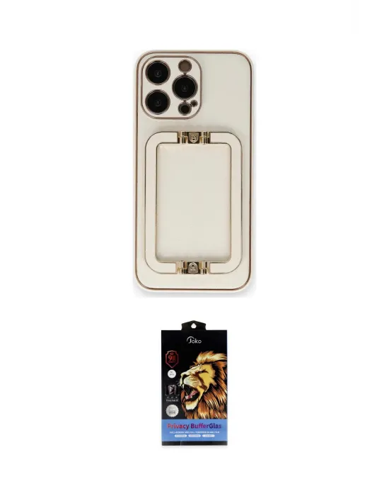 ieg™ iPhone 14 Pro Kılıf Kozmos Minimal Prime - Siyah Buffer Hayalet Cam Ekran Koruyucu