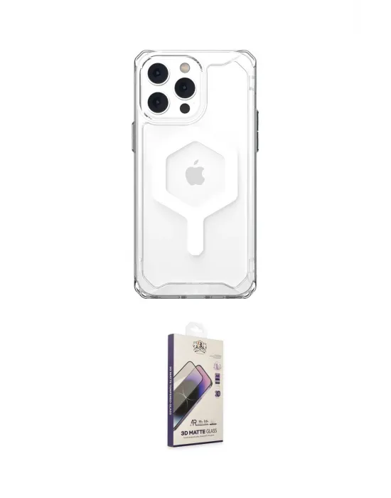 ieg™ iPhone 14 Pro Kılıf Kutup Doku Prime - Siyah Bilvis 3D Mat Cam Ekran Koruyucu