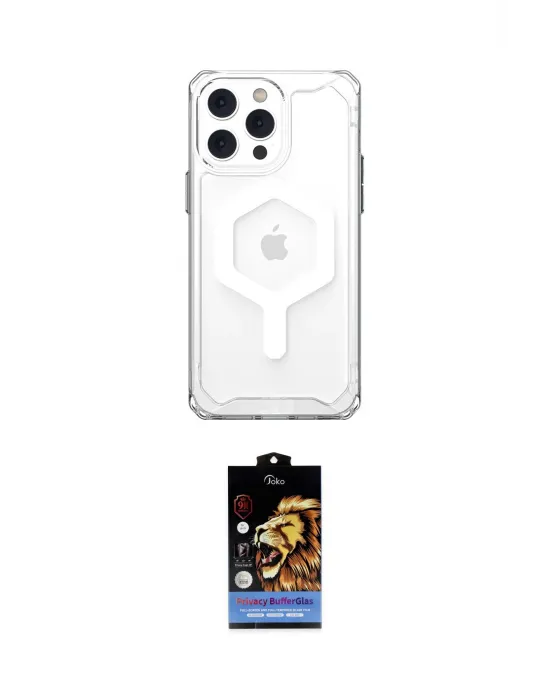 ieg™ iPhone 14 Pro Kılıf Kutup Doku Prime - Siyah Buffer Hayalet Cam Ekran Koruyucu