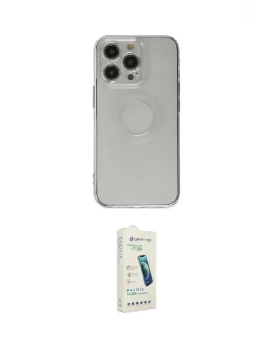 ieg™ iPhone 14 Pro Kılıf Kutup Klasik - Şeffaf Pasifik Cam Ekran Koruyucu