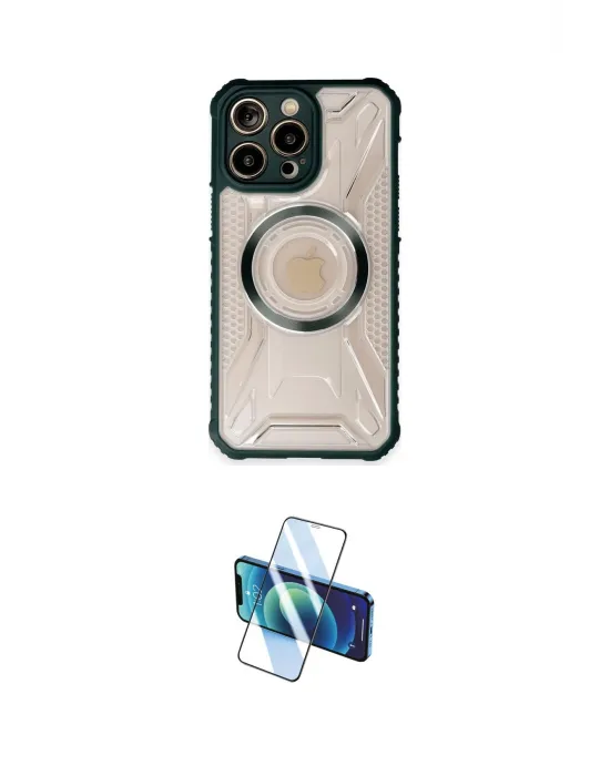 ieg™ iPhone 14 Pro Kılıf Kutup Modern - Siyah 3D Antistatik Cam Ekran Koruyucu