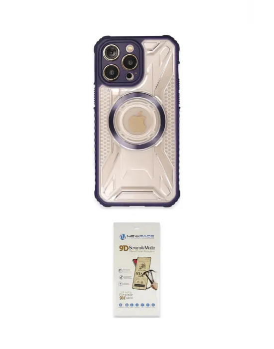 ieg™ iPhone 14 Pro Kılıf Kutup Modern - Siyah Mat Seramik Nano Ekran Koruyucu