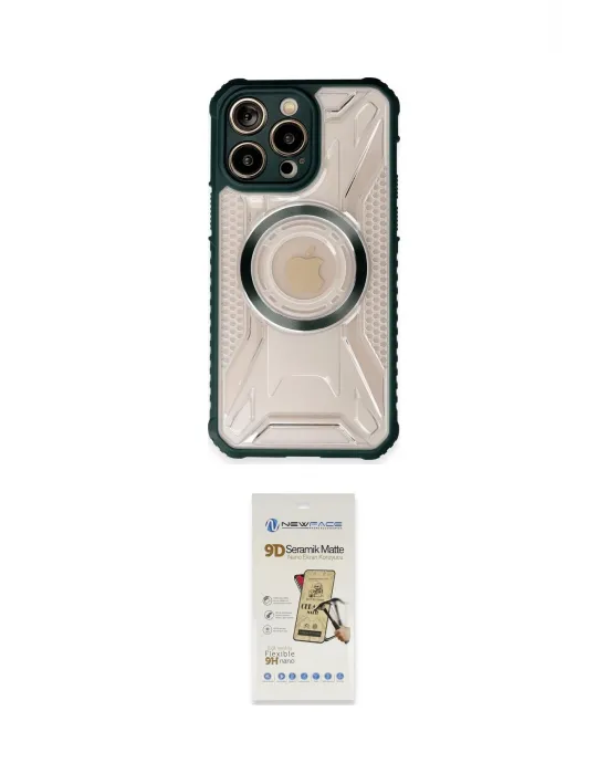 ieg™ iPhone 14 Pro Kılıf Kutup Modern - Siyah Mat Seramik Nano Ekran Koruyucu