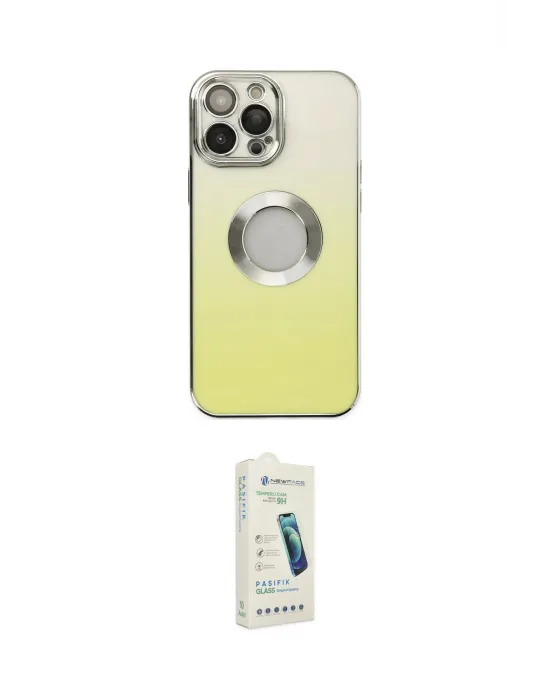 ieg™ iPhone 14 Pro Kılıf Kutup Yansıma Özel Seri - Şeffaf Pasifik Cam Ekran Koruyucu