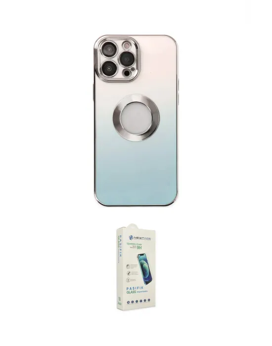 ieg™ iPhone 14 Pro Kılıf Kutup Yansıma Özel Seri - Şeffaf Pasifik Cam Ekran Koruyucu