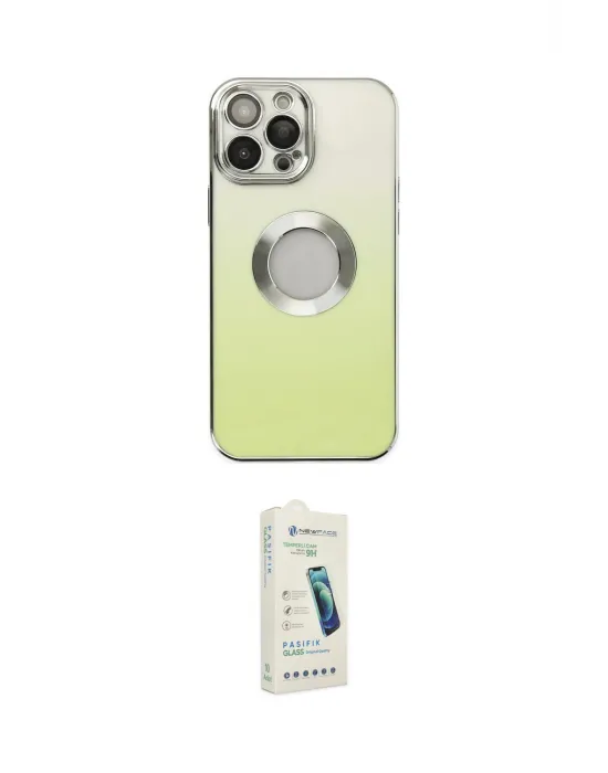 ieg™ iPhone 14 Pro Kılıf Kutup Yansıma Özel Seri - Şeffaf Pasifik Cam Ekran Koruyucu