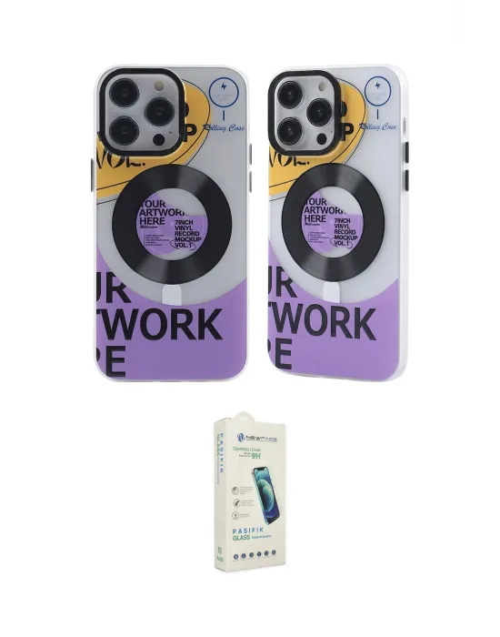 ieg™ iPhone 14 Pro Kılıf Nova Doku Koleksiyonu - Şeffaf Pasifik Cam Ekran Koruyucu
