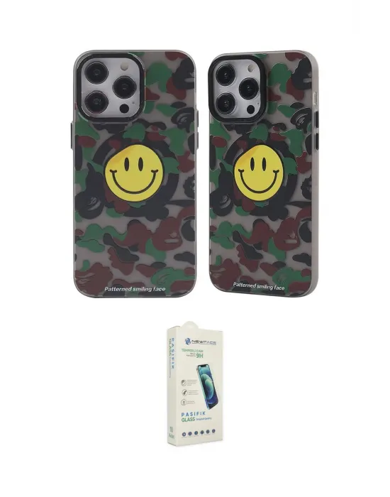 ieg™ iPhone 14 Pro Kılıf Nova Doku Koleksiyonu - Şeffaf Pasifik Cam Ekran Koruyucu