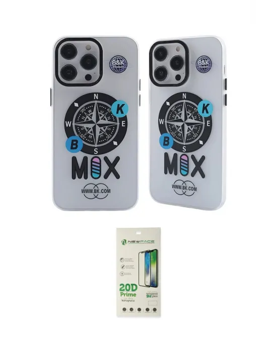 ieg™ iPhone 14 Pro Kılıf Nova Doku Koleksiyonu - Siyah 20D Premium Cam Ekran Koruyucu