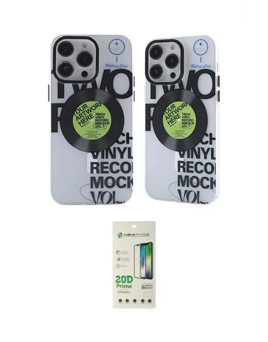 ieg™ iPhone 14 Pro Kılıf Nova Doku Koleksiyonu - Siyah 20D Premium Cam Ekran Koruyucu