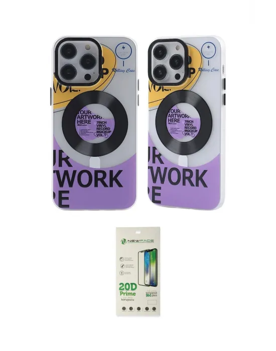 ieg™ iPhone 14 Pro Kılıf Nova Doku Koleksiyonu - Siyah 20D Premium Cam Ekran Koruyucu