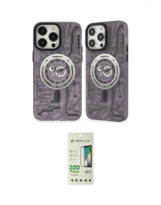 ieg™ iPhone 14 Pro Kılıf Nova Doku Koleksiyonu - Siyah 20D Premium Cam Ekran Koruyucu