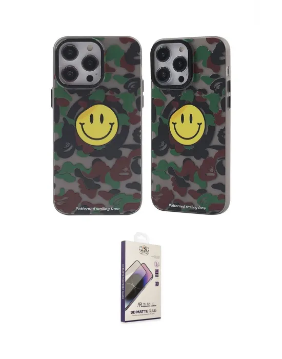 ieg™ iPhone 14 Pro Kılıf Nova Doku Koleksiyonu - Siyah Bilvis 3D Mat Cam Ekran Koruyucu