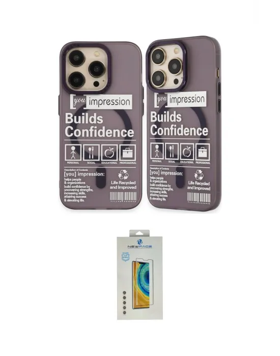 ieg™ iPhone 14 Pro Kılıf Nova Doku Koleksiyonu - Siyah Polymer Nano Ekran Koruyucu