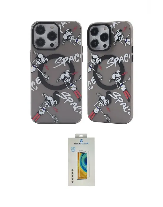 ieg™ iPhone 14 Pro Kılıf Nova Doku Koleksiyonu - Siyah Polymer Nano Ekran Koruyucu