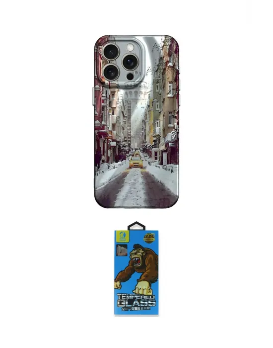 ieg™ iPhone 14 Pro Kılıf Nova Doku Prime - Siyah 18D Cam Ekran Koruyucu
