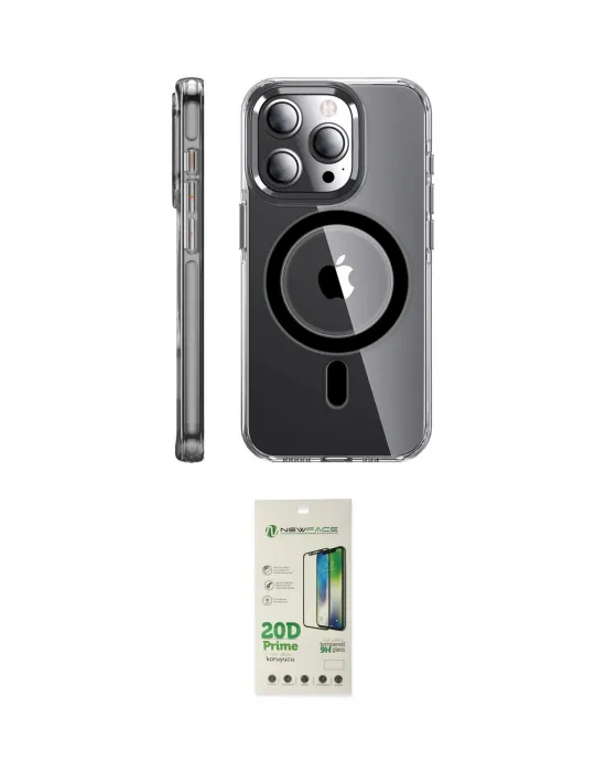 ieg™ iPhone 14 Pro Kılıf Nova Doku - Siyah 20D Premium Cam Ekran Koruyucu