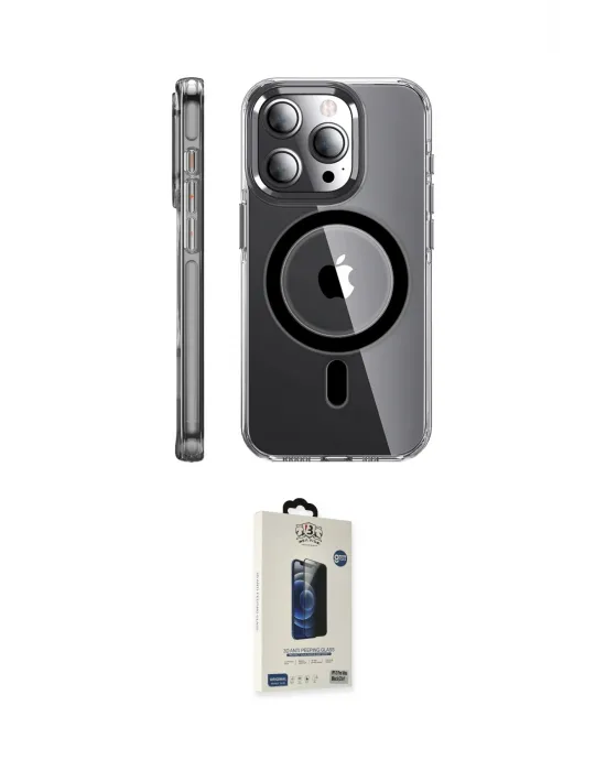ieg™ iPhone 14 Pro Kılıf Nova Doku - Siyah Bilvis Hayalet Cam Ekran Koruyucu