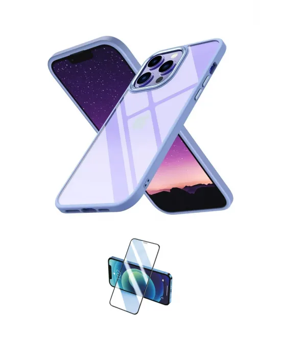 ieg™ iPhone 14 Pro Kılıf Nova Işık Serisi - Siyah 3D Antistatik Cam Ekran Koruyucu