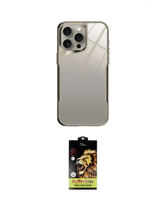 ieg™ iPhone 14 Pro Kılıf Odak Doku - Siyah Buffer Cam Ekran Koruyucu