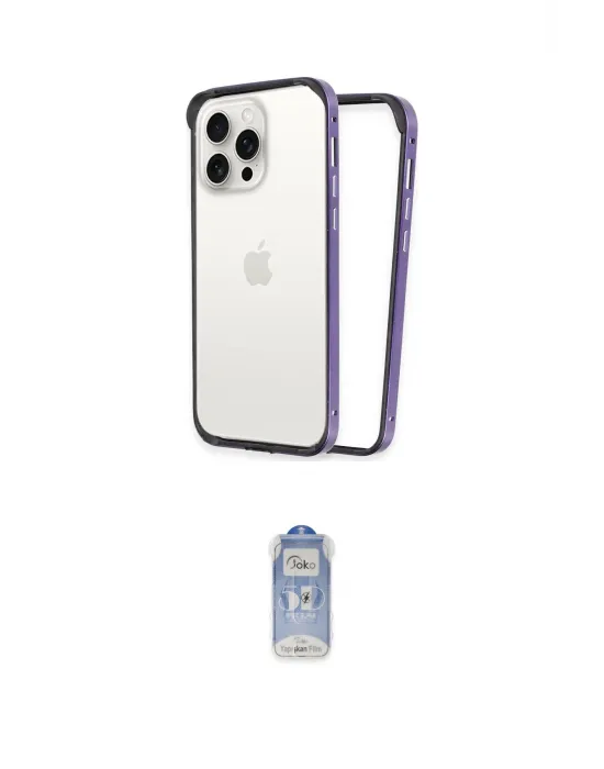 ieg™ iPhone 14 Pro Kılıf Pusula Asil Koleksiyonu - Siyah Joko Magic 5D Cam