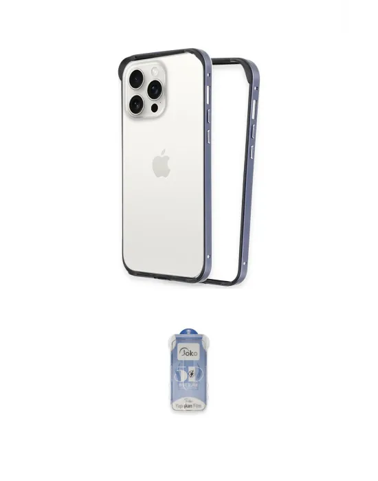 ieg™ iPhone 14 Pro Kılıf Pusula Asil Koleksiyonu - Siyah Joko Magic 5D Cam