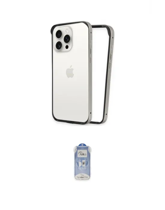 ieg™ iPhone 14 Pro Kılıf Pusula Asil Koleksiyonu - Siyah Joko Magic 5D Cam