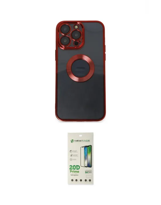 ieg™ iPhone 14 Pro Kılıf Pusula Form - Siyah 20D Premium Cam Ekran Koruyucu