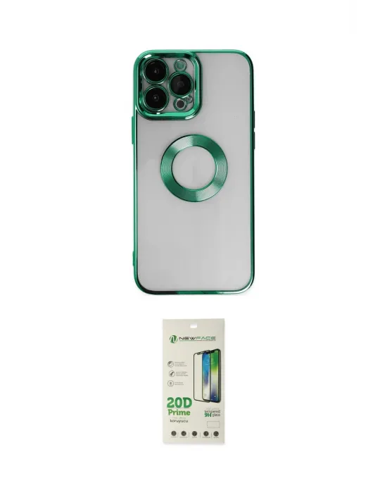 ieg™ iPhone 14 Pro Kılıf Pusula Form - Siyah 20D Premium Cam Ekran Koruyucu