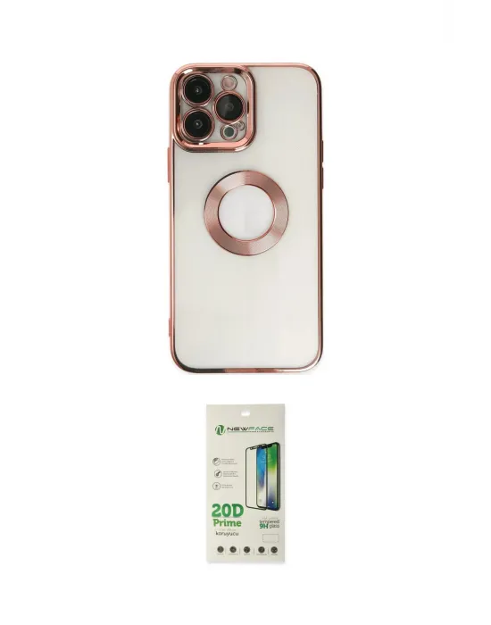ieg™ iPhone 14 Pro Kılıf Pusula Form - Siyah 20D Premium Cam Ekran Koruyucu