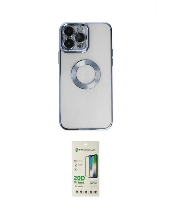 ieg™ iPhone 14 Pro Kılıf Pusula Form - Siyah 20D Premium Cam Ekran Koruyucu